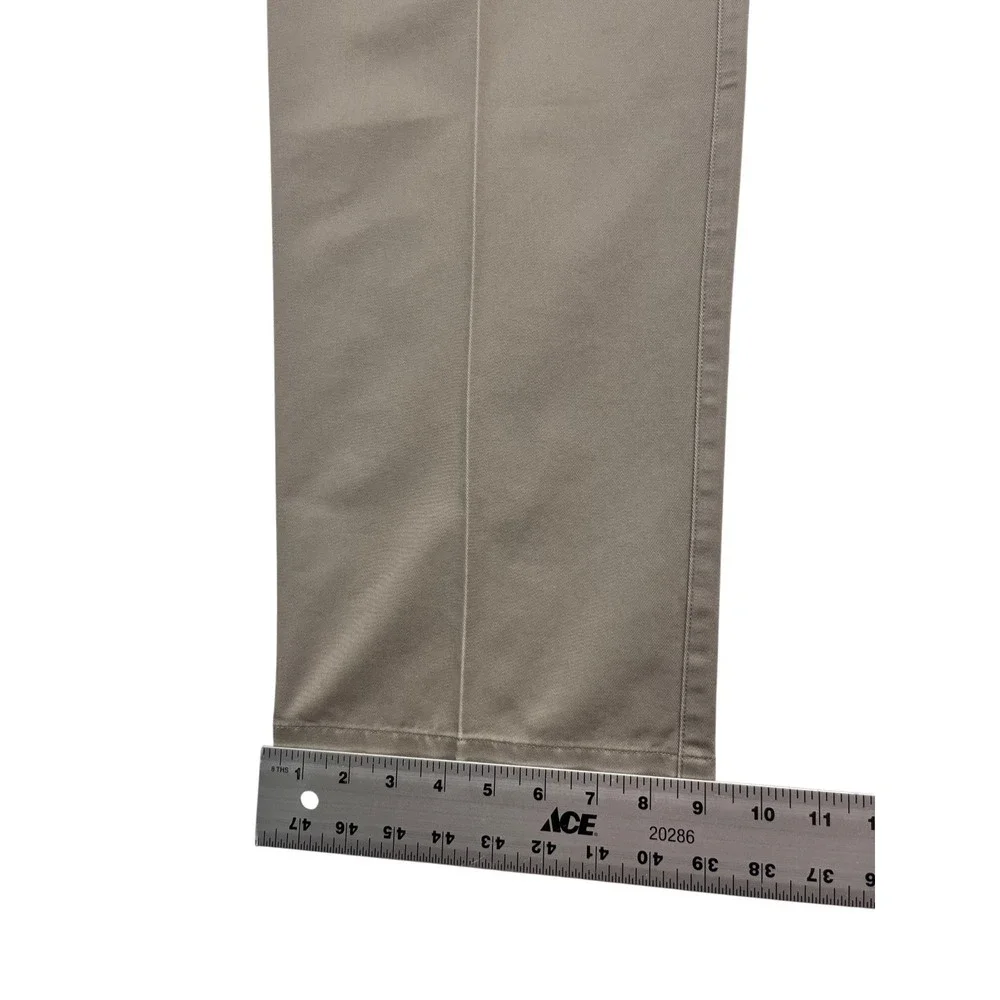 vtg Nordstrom 33x33 Taupe Chino Pants Pleated High Waisted Wide Leg Cotton